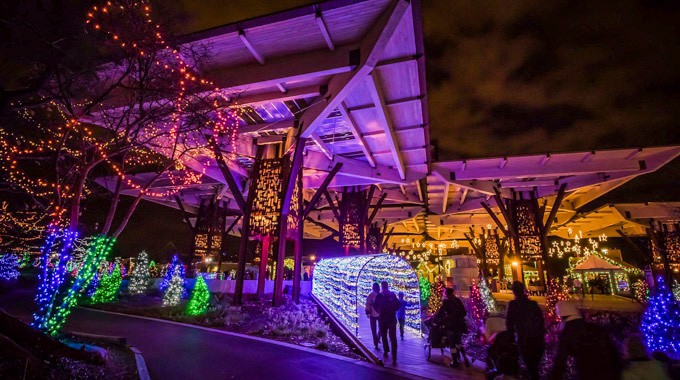 More than half a million lights illuminate the holiday season at the Indianapolis Zoo. Photo courtesy Visit Indy
