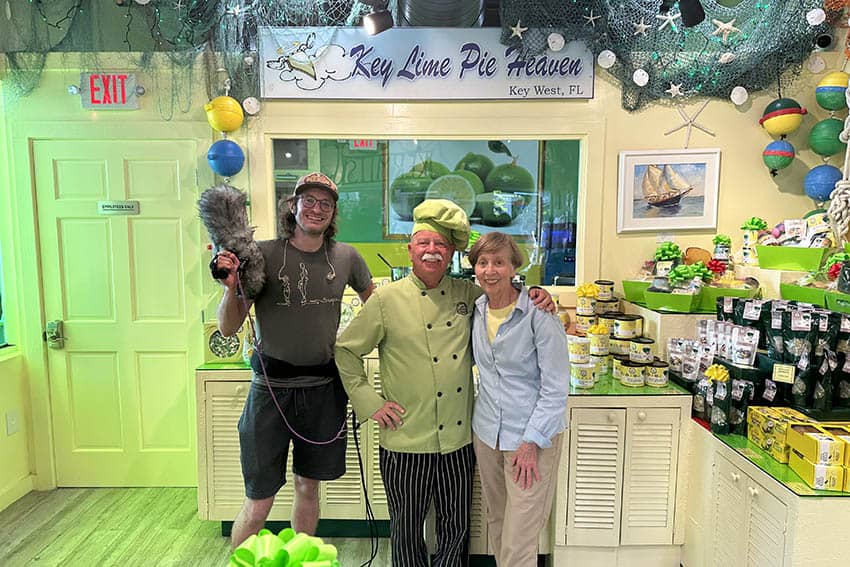 Elizabeth and Jason with Key lime pie chef Kermit Carpenter