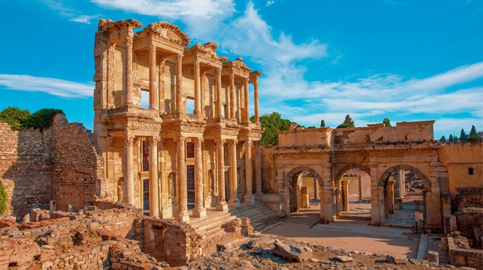 Passengers can learn about ancient destinations, such as Ephesus, Turkey, from onboard lectures and then visit the sites in person. Photo by Muratart/Shutterstock